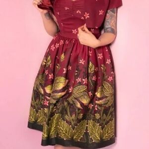 ISO: Vixen by Micheline Pitt Red Fit and Flare Dress Sweetheart Neckline